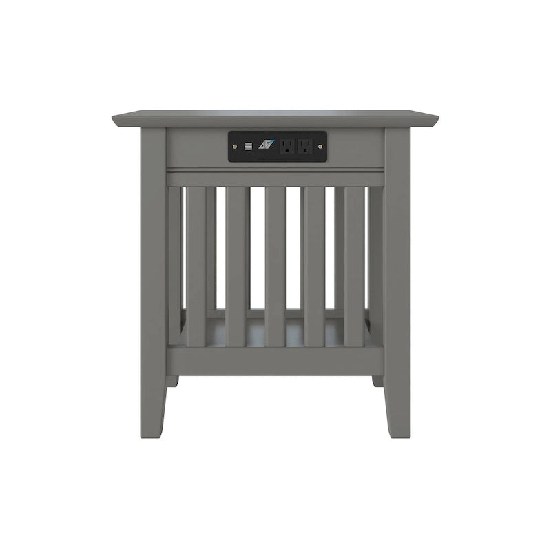 Table d'appoint de style Mission avec station de recharge