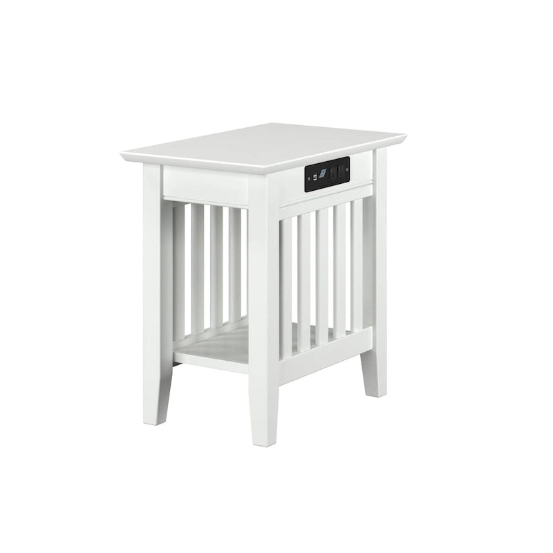 Table d'appoint de style Mission avec station de recharge