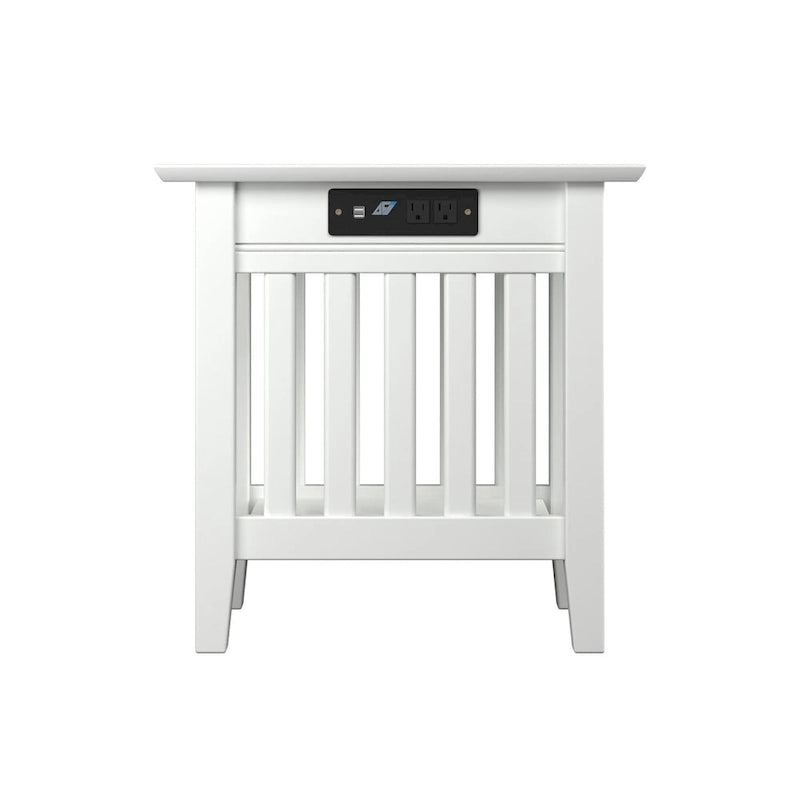 Table d'appoint de style Mission avec station de recharge