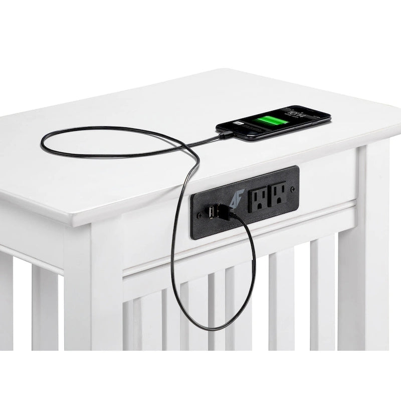 Table d'appoint de style Mission avec station de recharge