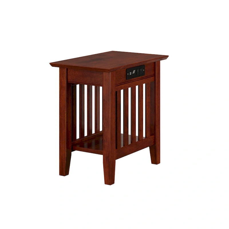 Table d'appoint de style Mission avec station de recharge
