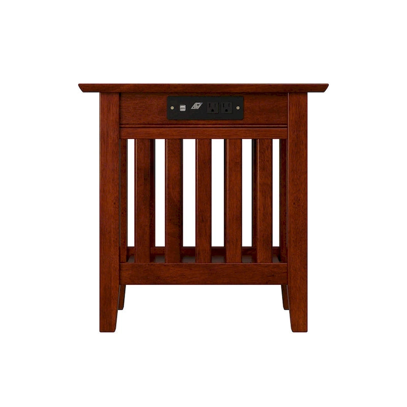 Table d'appoint de style Mission avec station de recharge