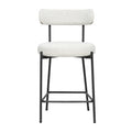 Tabouret de comptoir rembourré en bouclette avec piètement en acier