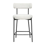 Tabouret de comptoir rembourré en bouclette avec piètement en acier
