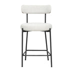 Tabouret de comptoir rembourré en bouclette avec piètement en acier