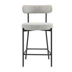 Tabouret de comptoir rembourré en bouclette avec piètement en acier