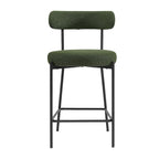 Tabouret de comptoir rembourré en bouclette avec piètement en acier