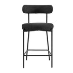 Tabouret de comptoir rembourré en bouclette avec piètement en acier