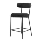 Tabouret de comptoir rembourré en bouclette avec piètement en acier