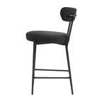 Tabouret de comptoir rembourré en bouclette avec piètement en acier