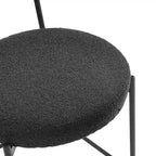 Tabouret de comptoir rembourré en bouclette avec piètement en acier