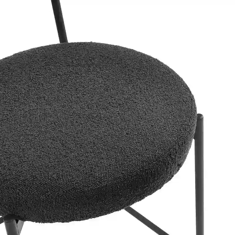 Tabouret de comptoir rembourré en bouclette avec piètement en acier