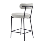 Tabouret de comptoir rembourré en bouclette avec piètement en acier