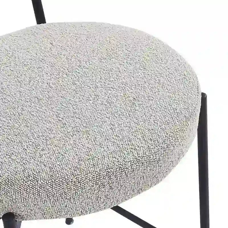 Tabouret de comptoir rembourré en bouclette avec piètement en acier