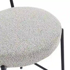 Tabouret de comptoir rembourré en bouclette avec piètement en acier