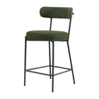 Tabouret de comptoir rembourré en bouclette avec piètement en acier