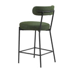 Tabouret de comptoir rembourré en bouclette avec piètement en acier