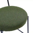 Tabouret de comptoir rembourré en bouclette avec piètement en acier