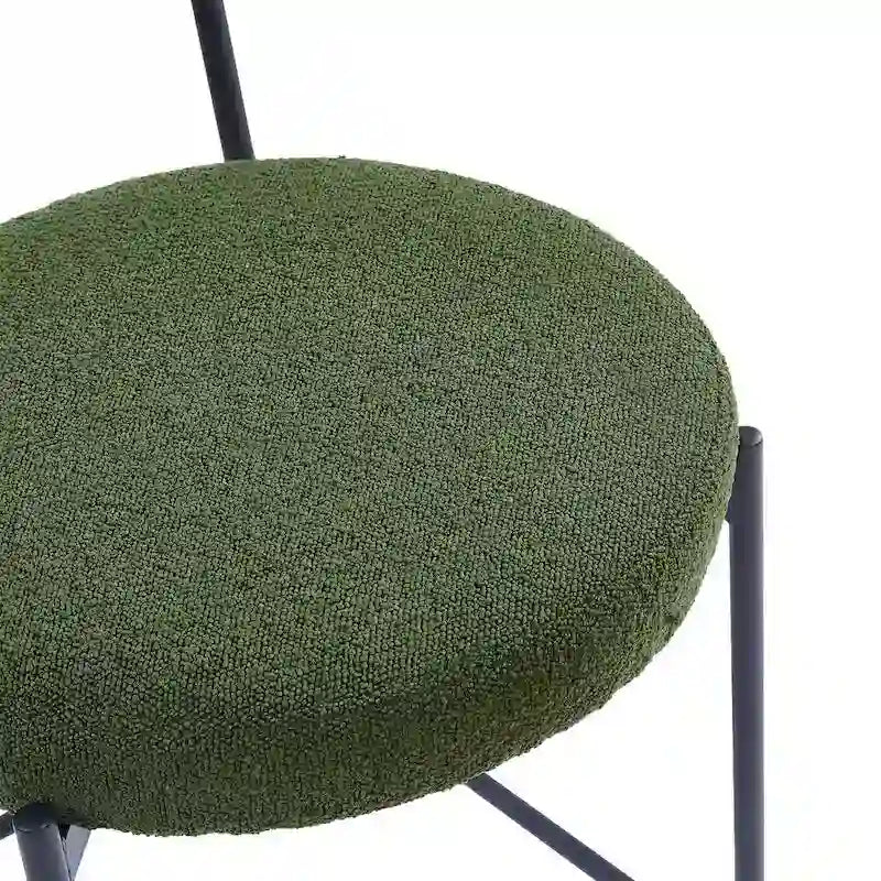 Tabouret de comptoir rembourré en bouclette avec piètement en acier