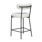 Tabouret de comptoir rembourré en bouclette avec piètement en acier