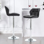 Tabourets de bar réglables en hauteur, lot de 2 – Siège pivotant rembourré