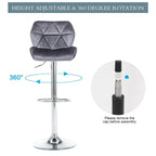 Tabourets de bar réglables en hauteur, lot de 2 – Siège pivotant rembourré