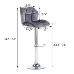 Tabourets de bar réglables en hauteur, lot de 2 – Siège pivotant rembourré