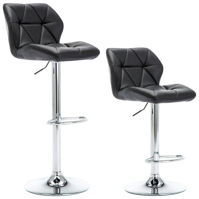 Tabourets de bar réglables en hauteur, lot de 2 – Siège pivotant rembourré
