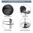 Tabourets de bar réglables en hauteur, lot de 2 – Siège pivotant rembourré