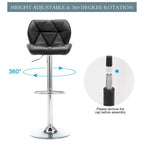 Tabourets de bar réglables en hauteur, lot de 2 – Siège pivotant rembourré