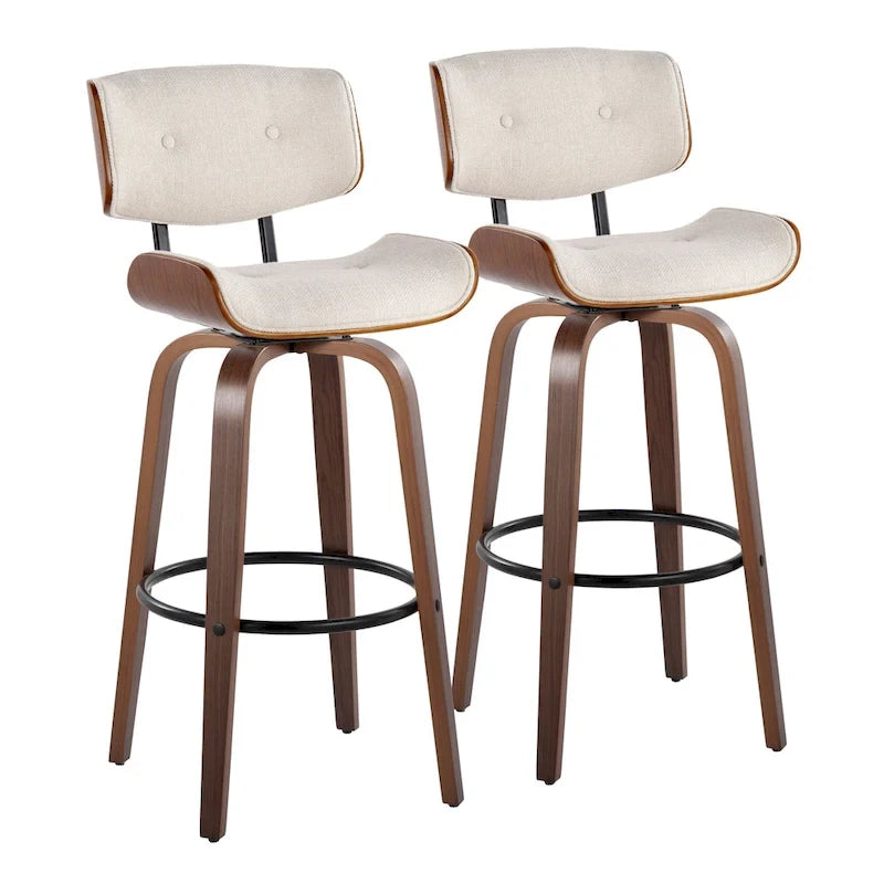 Tabouret de bar à hauteur fixe du milieu du siècle (lot de 2)