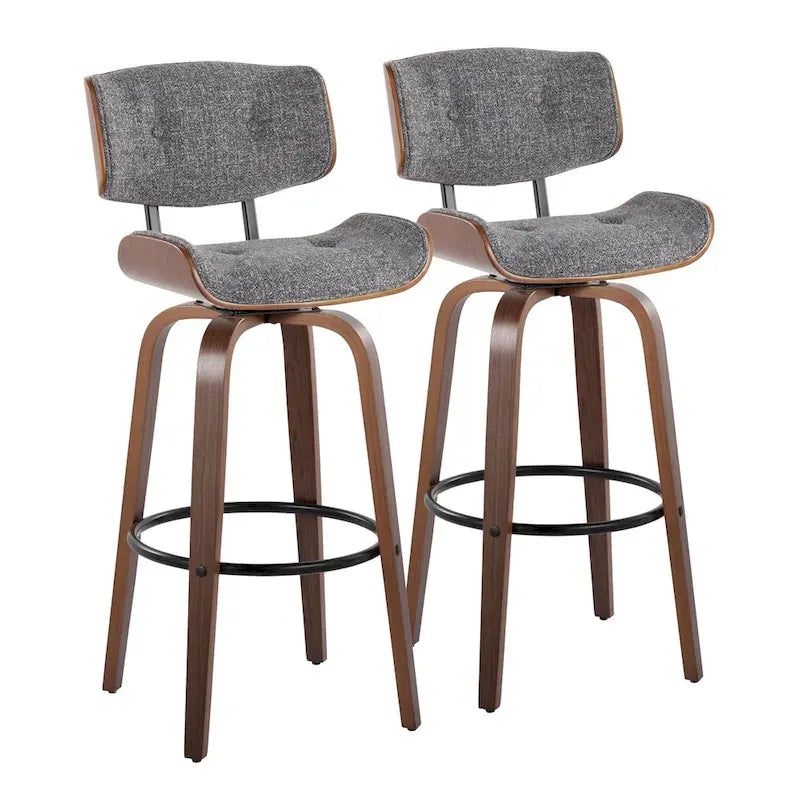 Tabouret de bar à hauteur fixe du milieu du siècle (lot de 2)