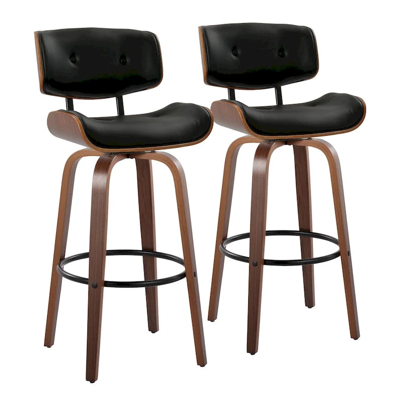 Tabouret de bar à hauteur fixe du milieu du siècle (lot de 2)