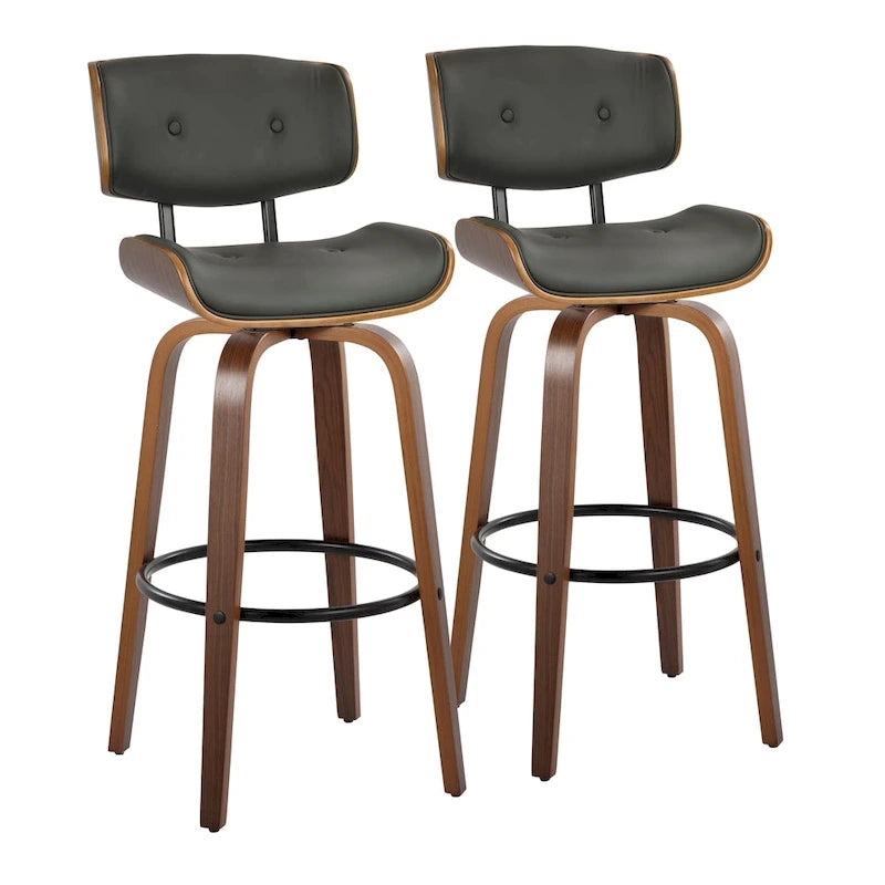 Tabouret de bar à hauteur fixe du milieu du siècle (lot de 2)