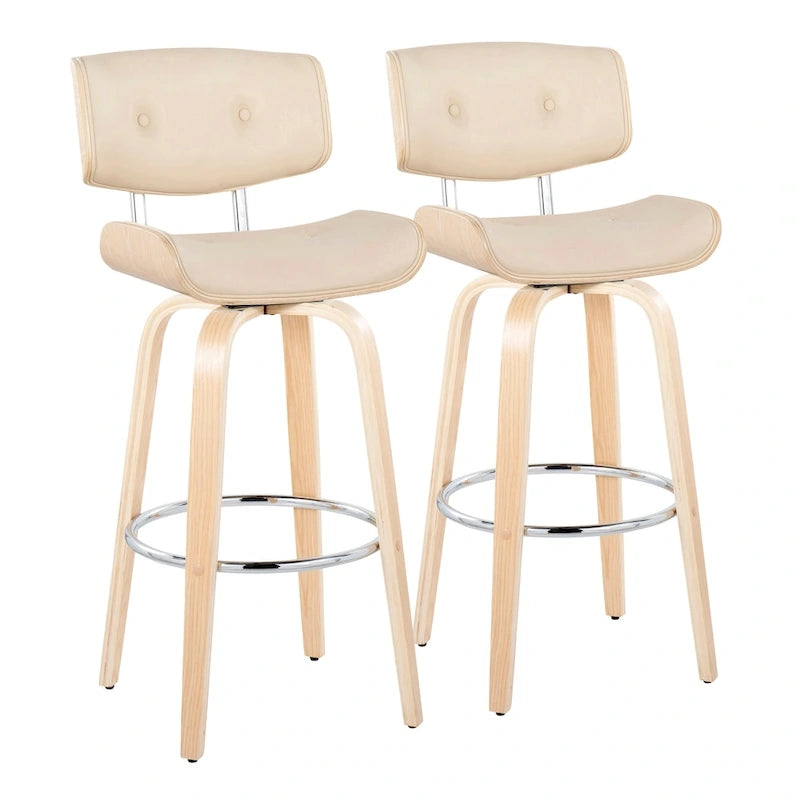 Tabouret de bar à hauteur fixe du milieu du siècle (lot de 2)