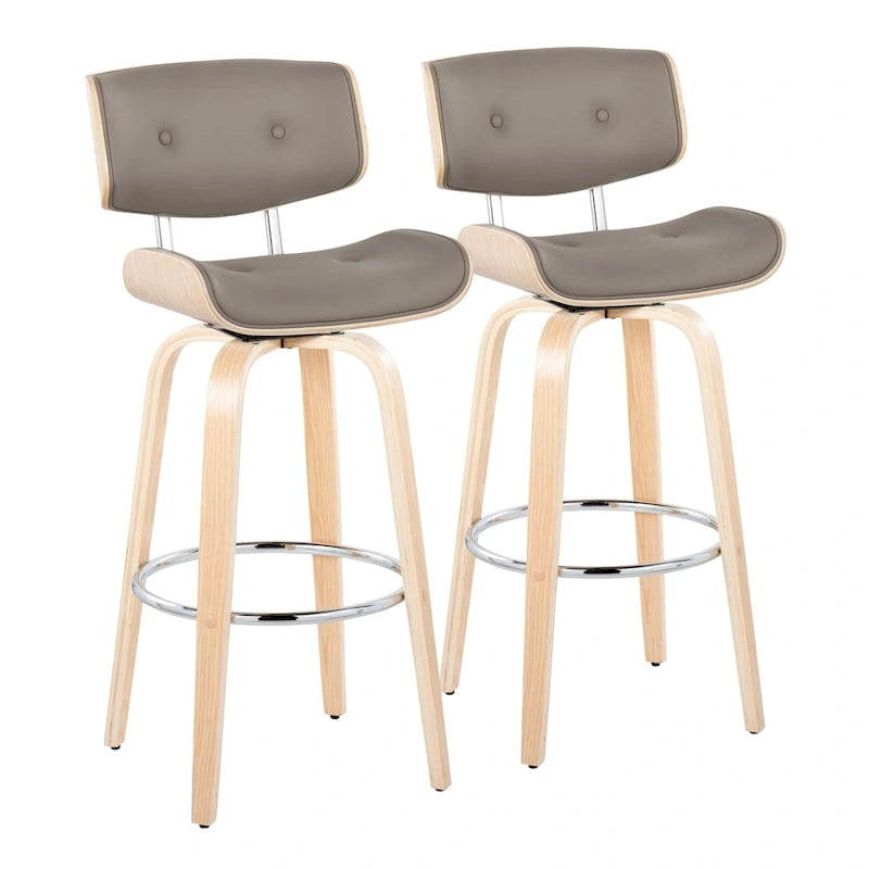 Tabouret de bar à hauteur fixe du milieu du siècle (lot de 2)