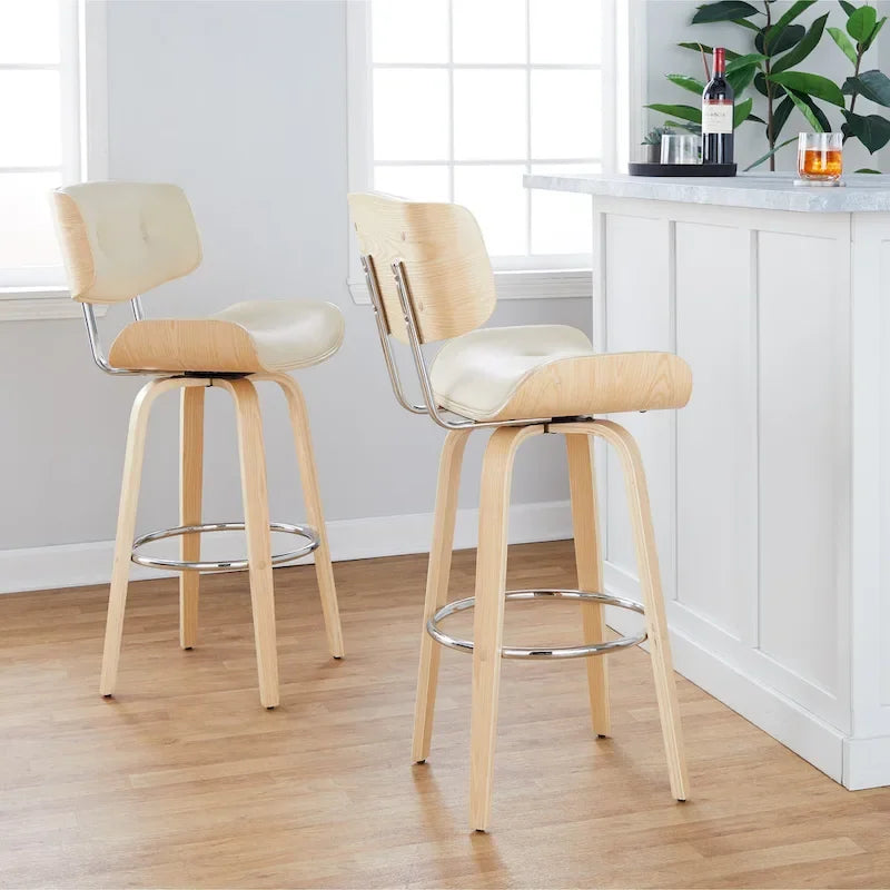 Tabouret de bar à hauteur fixe du milieu du siècle (lot de 2)