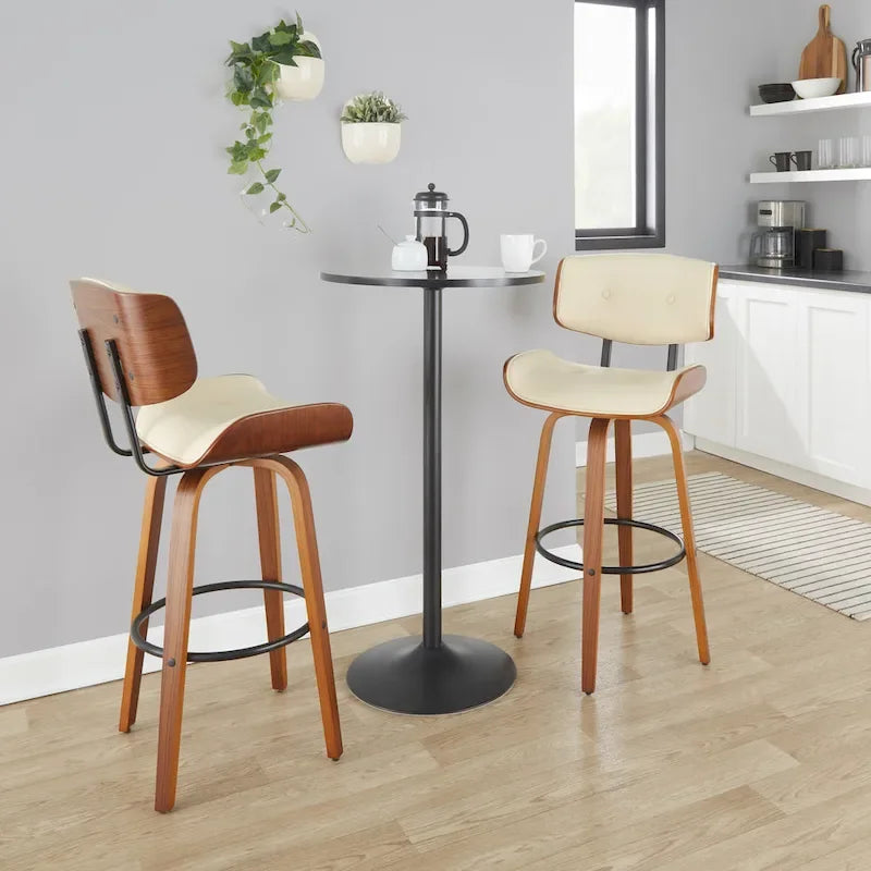 Tabouret de bar à hauteur fixe du milieu du siècle (lot de 2)