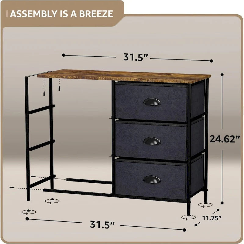 Commode de rangement en tissu à 7 tiroirs avec cadre en acier