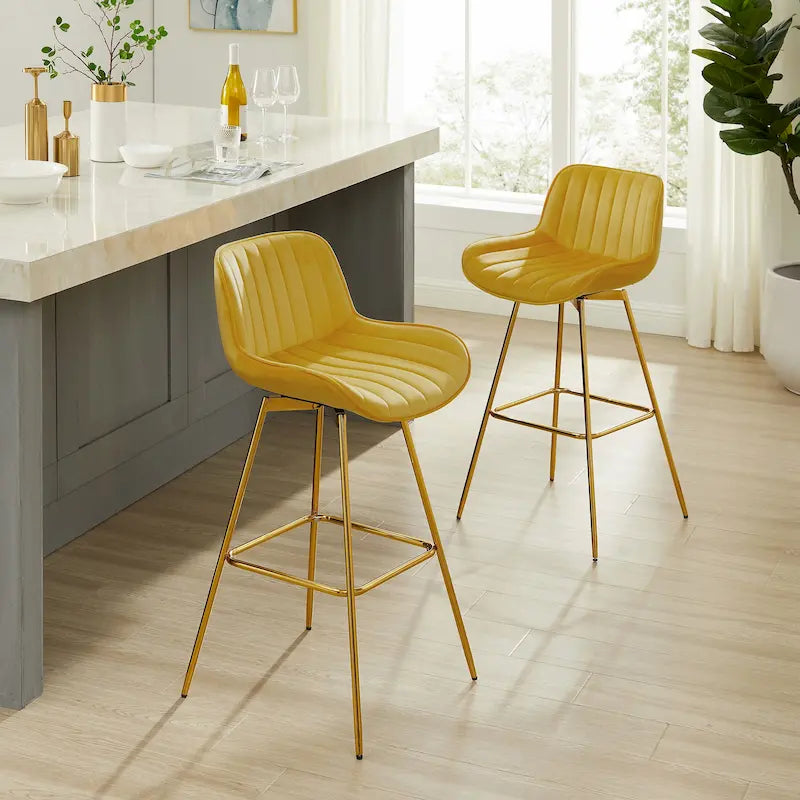 Tabourets de bar pivotants en velours (lot de 2)