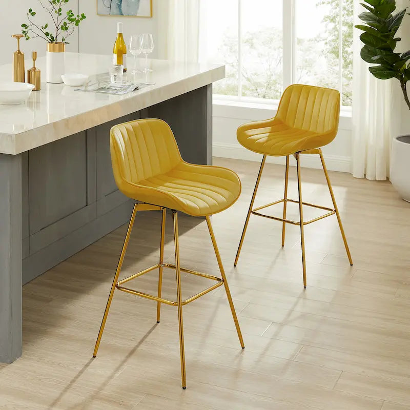 Tabourets de bar pivotants en velours (lot de 2)