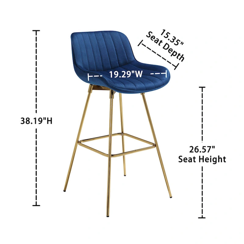 Tabourets de bar pivotants en velours (lot de 2)