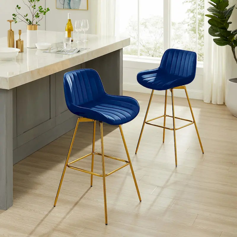 Tabourets de bar pivotants en velours (lot de 2)