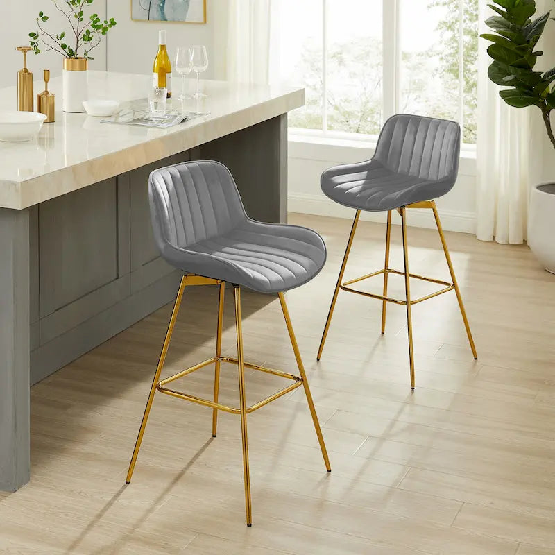 Tabourets de bar pivotants en velours (lot de 2)