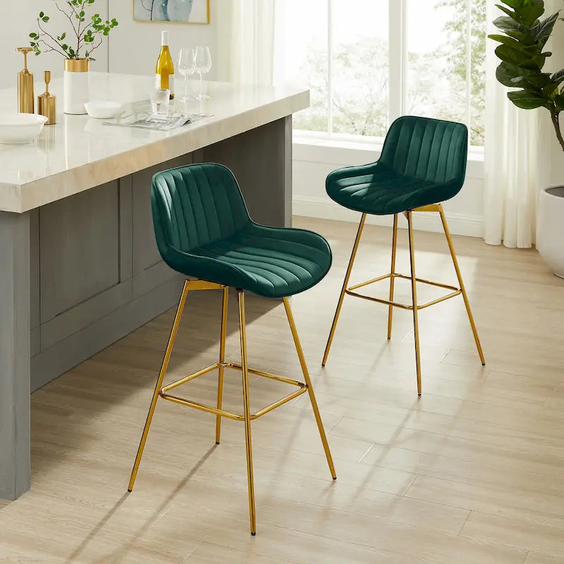 Tabourets de bar pivotants en velours (lot de 2)