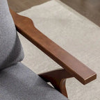 Fauteuil en cuir rembourré (cadre en bois massif, coussin amovible)