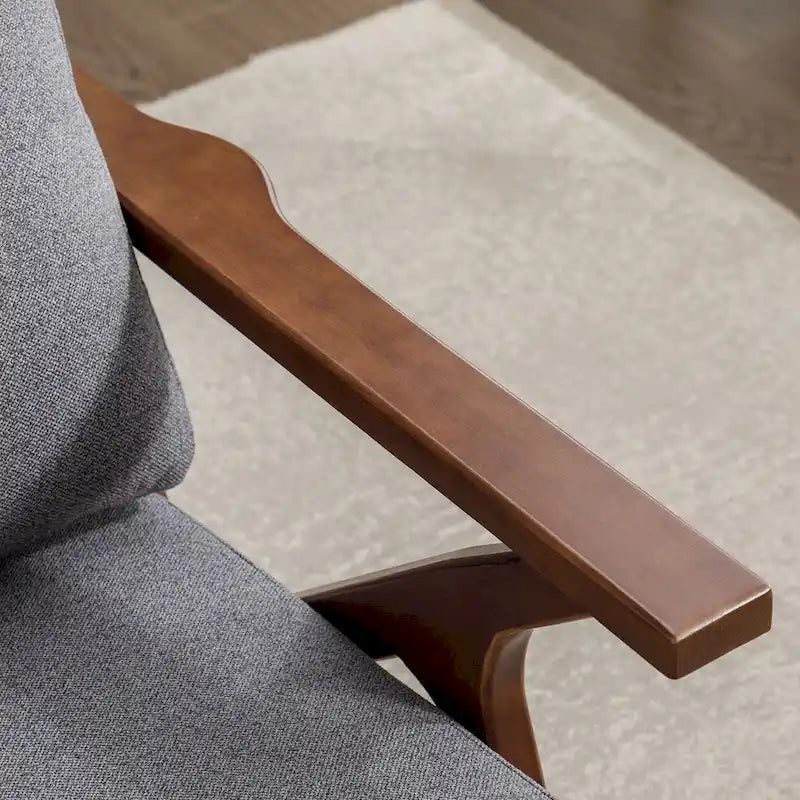 Fauteuil en cuir rembourré (cadre en bois massif, coussin amovible)