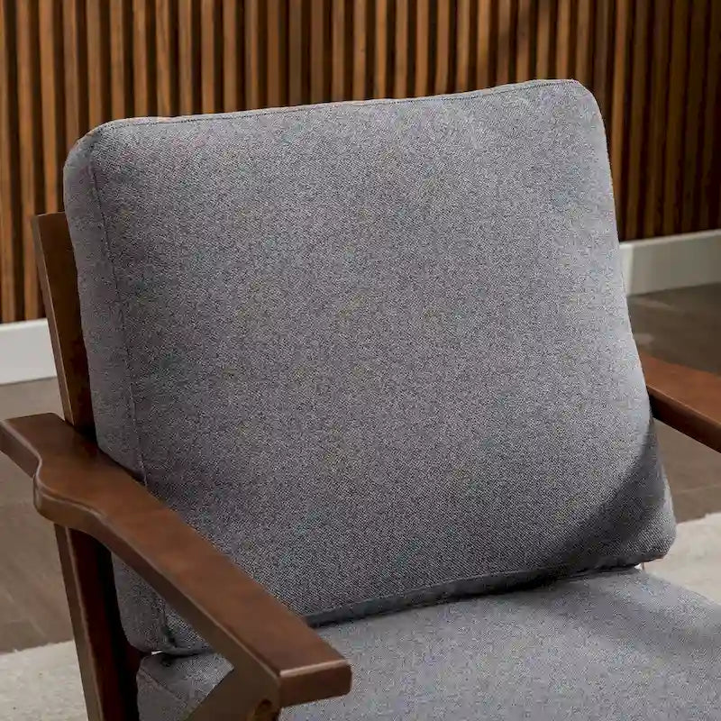 Fauteuil en cuir rembourré (cadre en bois massif, coussin amovible)