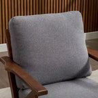 Fauteuil en cuir rembourré (cadre en bois massif, coussin amovible)