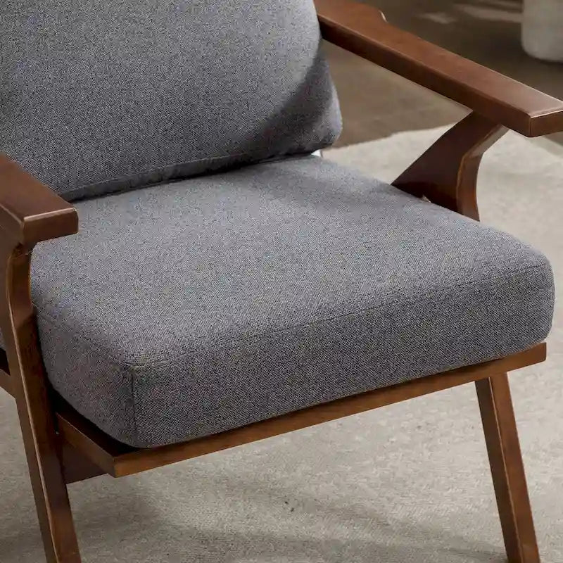 Fauteuil en cuir rembourré (cadre en bois massif, coussin amovible)